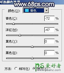 PS调色教程：给树林中漂亮的花裙少女打造暗调青蓝色