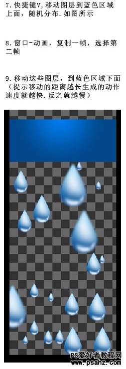 GIF图片制作教程：利用PS制作可爱的雨滴下落卡通GIF动画