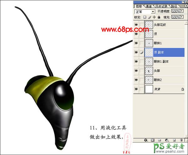 PS鼠绘教程：绘制超真实的蝗虫失量素材图片实例教程