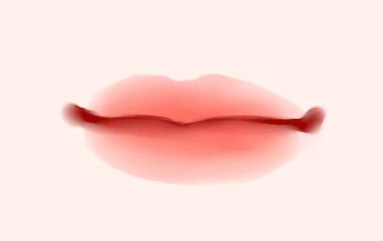 PS手绘少女水灵灵的嘴巴,少女嘴巴绘画实例,嘴巴失量图。