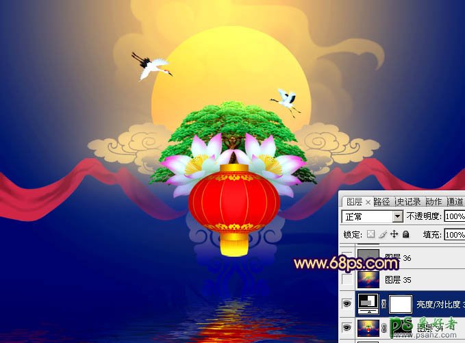 photoshop创意设计古色古香的中秋节贺卡素材图片