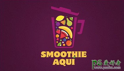 一组饮料主题标志设计效果图，创意饮料图形标志作品。