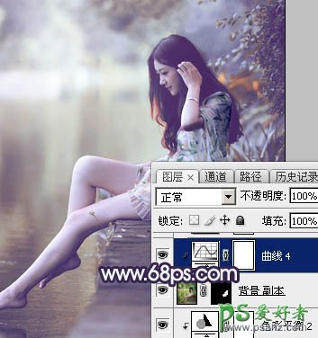 PS美女照片调色：跟平面设计师学习给女生写真照调出唯美蓝紫色