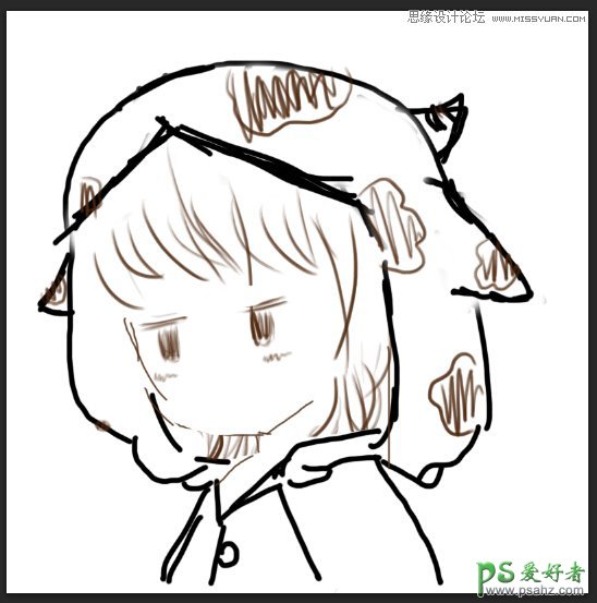 photoshop鼠绘卡通风格的QQ头像，可爱的小女生QQ头像制作教程