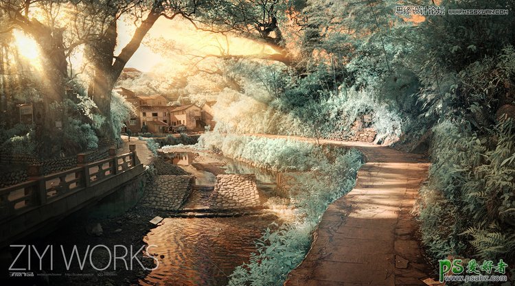 利用Photoshop软件给普通的大树风景照片制作出唯美的光线效果