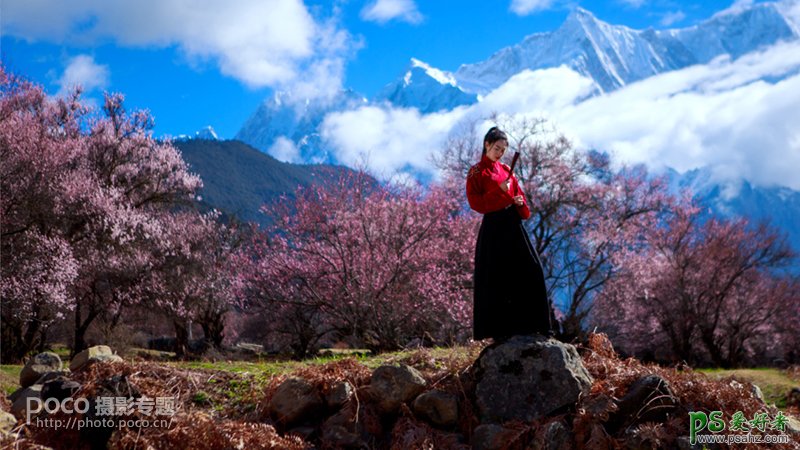 中国风人像PS后期教程：给灰暗画面的古装美女照片调出唯美通透效