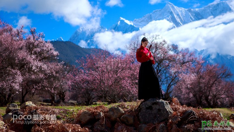 中国风人像PS后期教程：给灰暗画面的古装美女照片调出唯美通透效