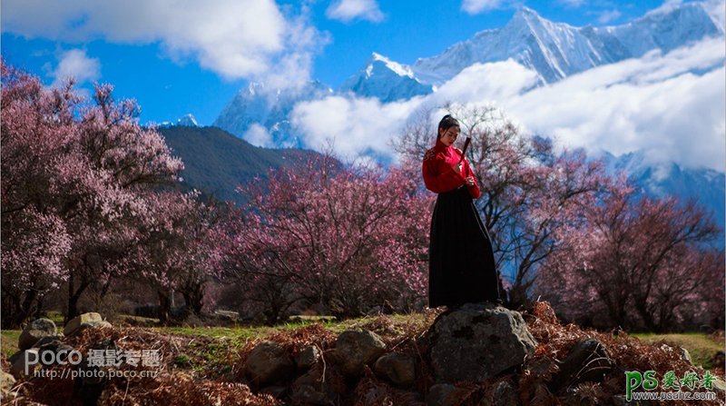 中国风人像PS后期教程：给灰暗画面的古装美女照片调出唯美通透效