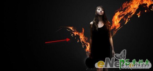 photoshop制作酷黑效果的火焰美女壁纸图片教程