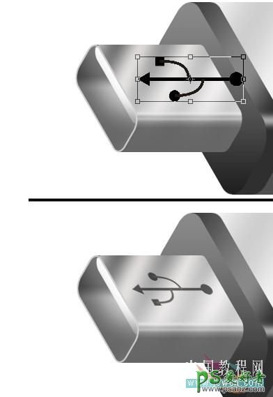 PS鼠绘教程：绘制逼真的灰色质感U盘数码产品实例教程