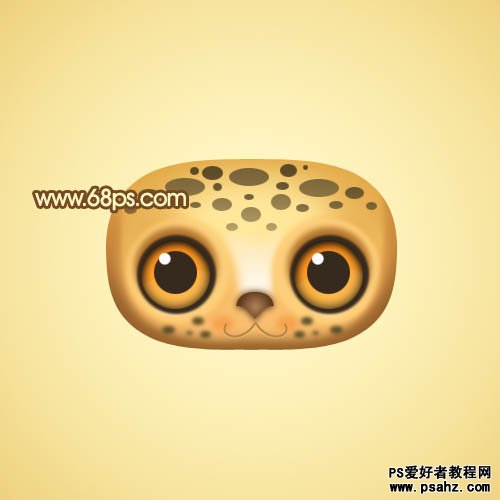PS鼠绘教程实例：绘制可爱的小花豹头像