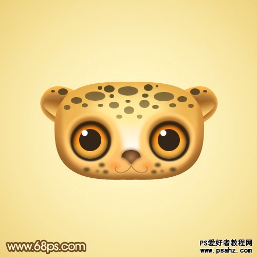 PS鼠绘教程实例：绘制可爱的小花豹头像