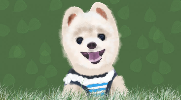 PS手绘动物教程：绘画小狗插画，绘制可爱的小狗图片。