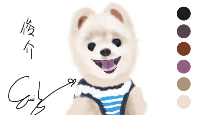 PS手绘动物教程：绘画小狗插画，绘制可爱的小狗图片。
