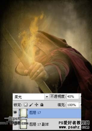 photoshop合成一幅手握火焰弓箭的神秘刺客