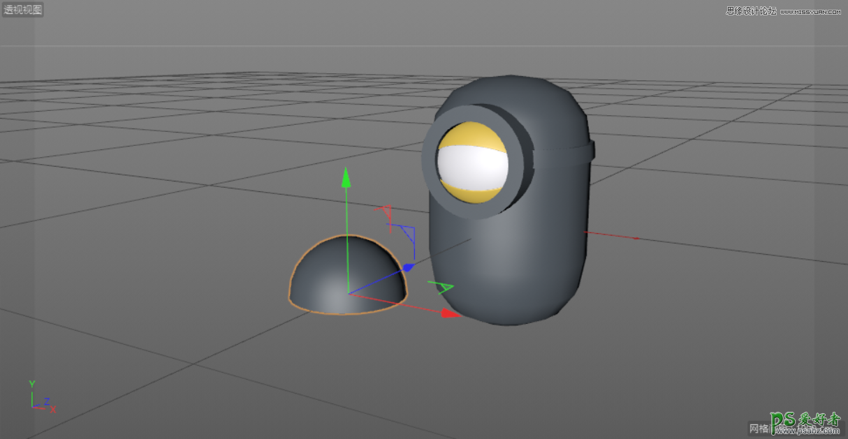 C4D模型制作教程：手工打造可爱呆萌的小黄人模型图片