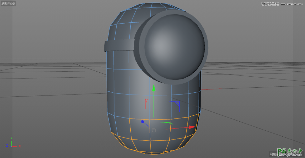 C4D模型制作教程：手工打造可爱呆萌的小黄人模型图片