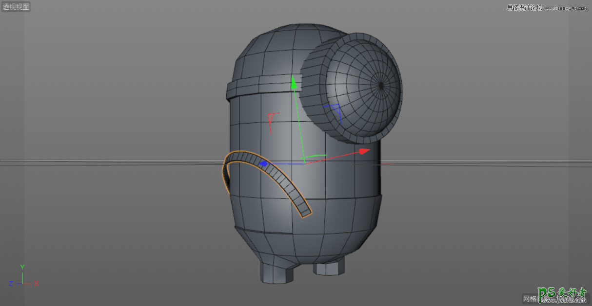 C4D模型制作教程：手工打造可爱呆萌的小黄人模型图片