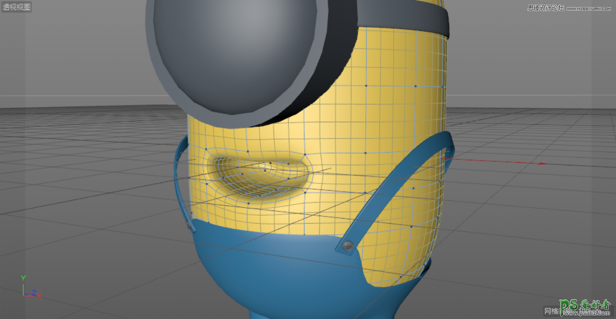 C4D模型制作教程：手工打造可爱呆萌的小黄人模型图片