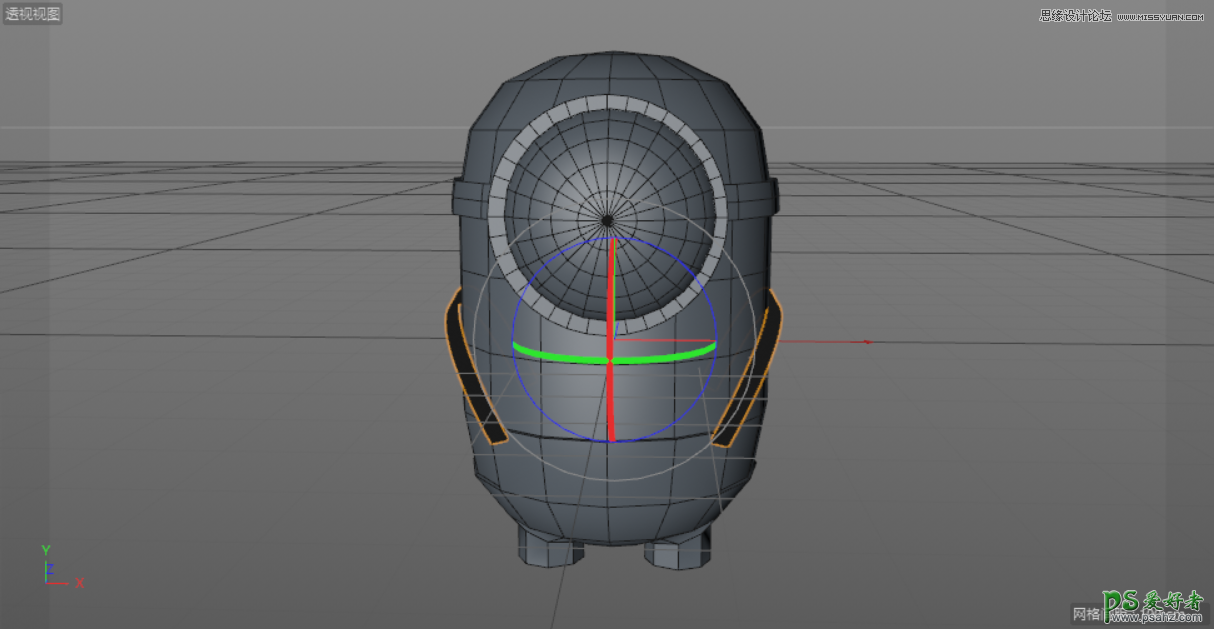 C4D模型制作教程：手工打造可爱呆萌的小黄人模型图片