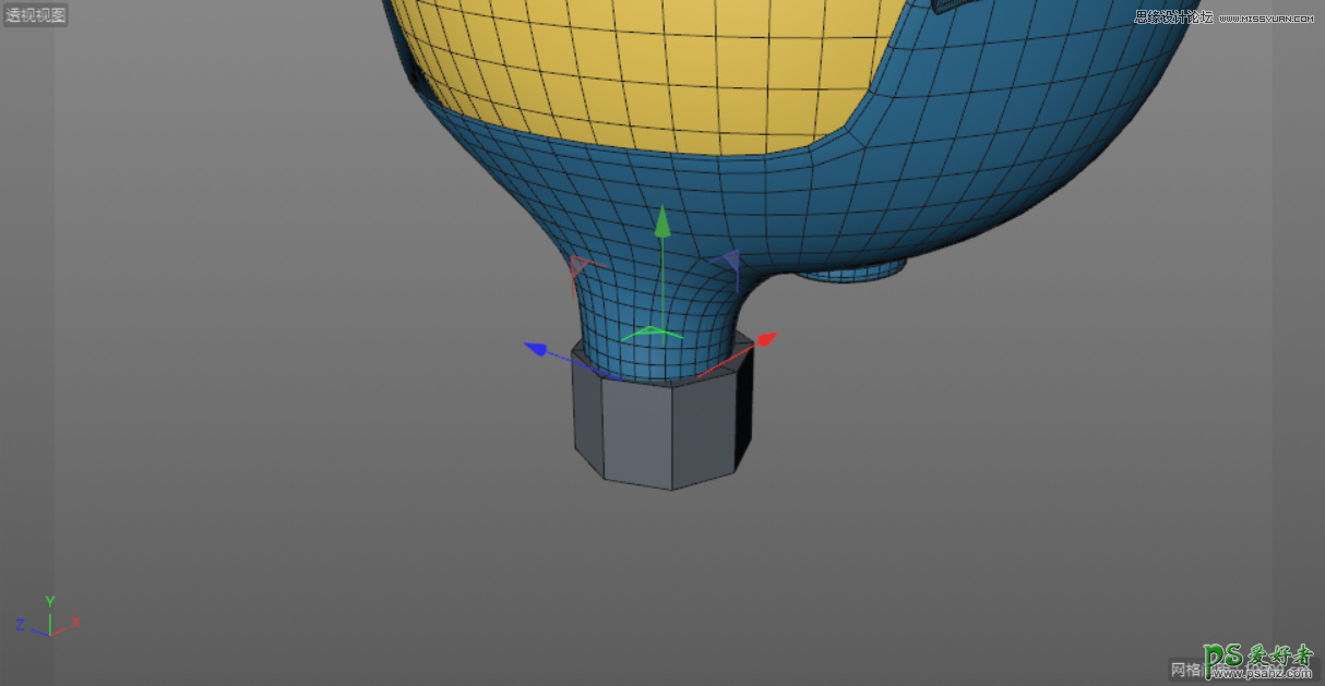 C4D模型制作教程：手工打造可爱呆萌的小黄人模型图片