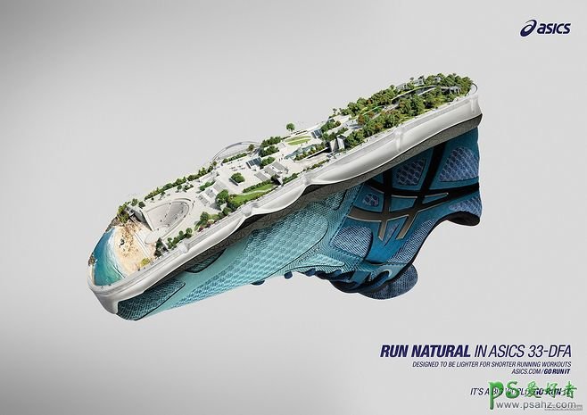 创意旅游鞋平面广告设计作品，时尚个性的旅游鞋视觉盛宴海报。