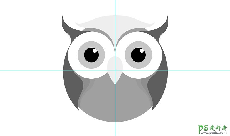 Photoshop鼠绘可爱的猫头鹰头像素材图，呆萌的猫头鹰图标