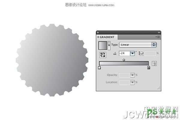 Illustrator CS4使用基本形状，渐变和效果手绘葡萄酒瓶盖矢量图