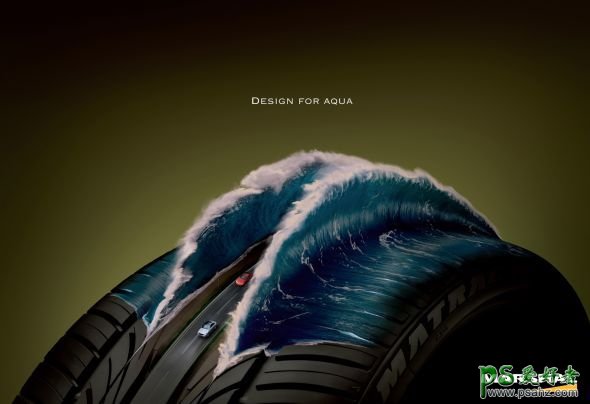 轮胎宣传广告设计创意作品欣赏，轮胎平面广告设计作品