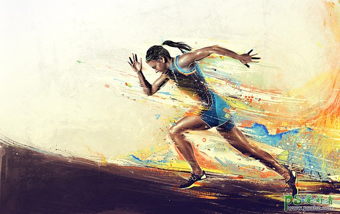 抽象动感的体育平面广告设计作品，动感十足的体育远动海报设计