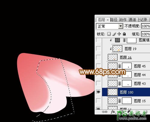 PS花朵图案制作教程：手绘漂亮大气的粉红色牡丹花图案素材