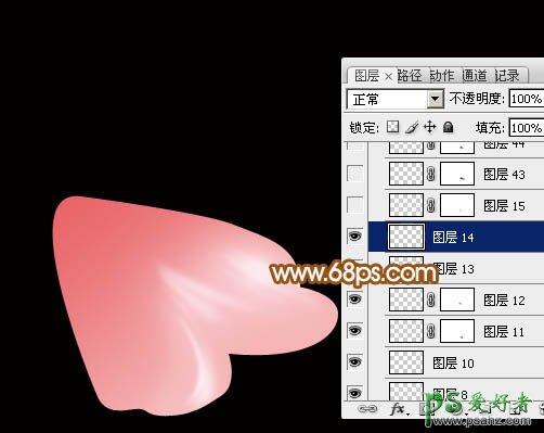 PS花朵图案制作教程：手绘漂亮大气的粉红色牡丹花图案素材