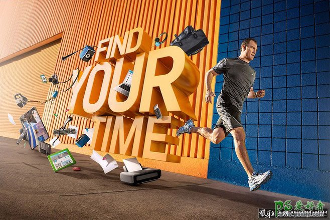 非常酷的运动鞋户外宣传平面广告作品，漂亮的男女跑鞋广告设计。