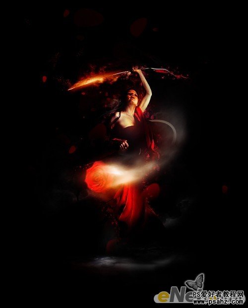 photoshop合成漂亮的魔幻美女舞者海报图片
