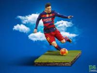 足球明星梅西运球海报图 Photoshop设计简洁大气的梅西足球海报