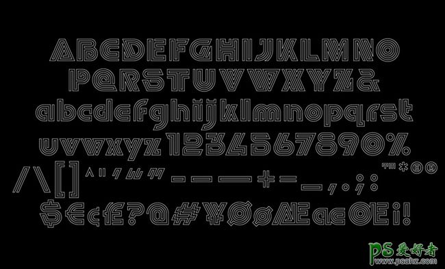 大气的镂空线条风格英文字体设计作品，LUNETTA英文艺术字效设计