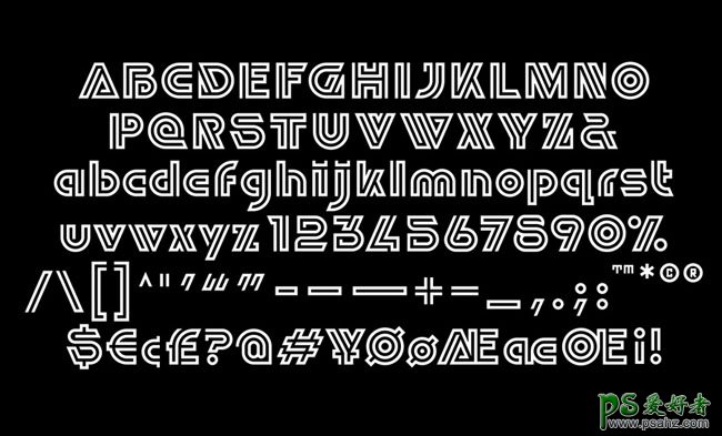 大气的镂空线条风格英文字体设计作品，LUNETTA英文艺术字效设计