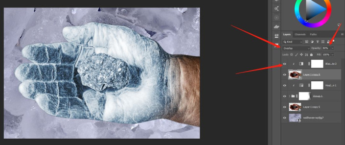 PS合成教程：创意打造冰冻效果的手掌照片,手部冰冻效果。