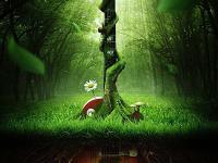 森林树木与吉他完美的结合打造出被树枝缠绕的吉他 PS合成教程