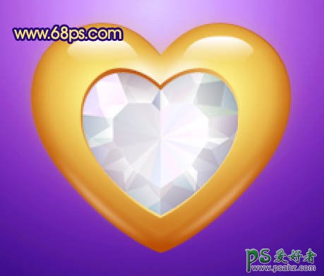 PS实例教程：制作一条金色心形钻石项链
