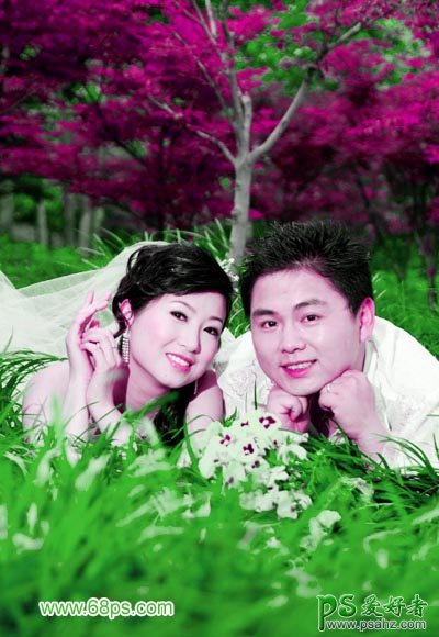 photoshop给清新的情侣婚片进行调色及美化处理