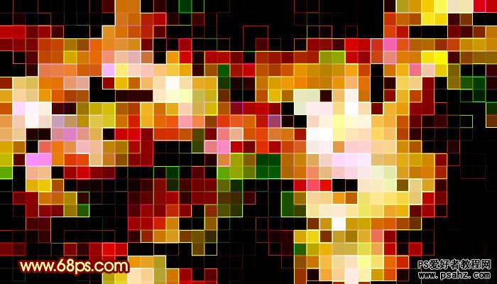 PS滤镜特效设计漂亮的彩色格子壁纸教程