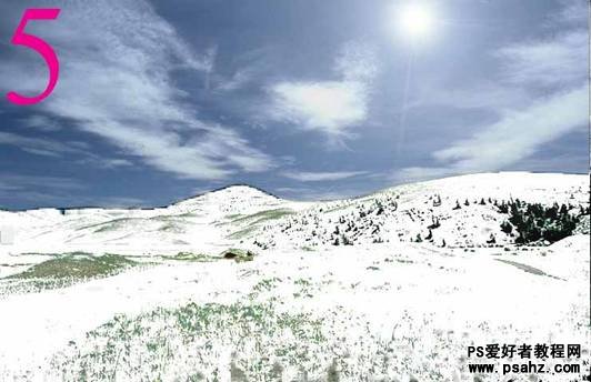 photoshop快速把夏日风景照制作成冬日下雪后的景象