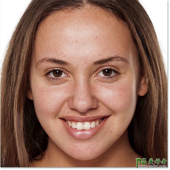 Photoshop给脸上长满痘痘的青春少女人像照片进行脸部磨皮美容