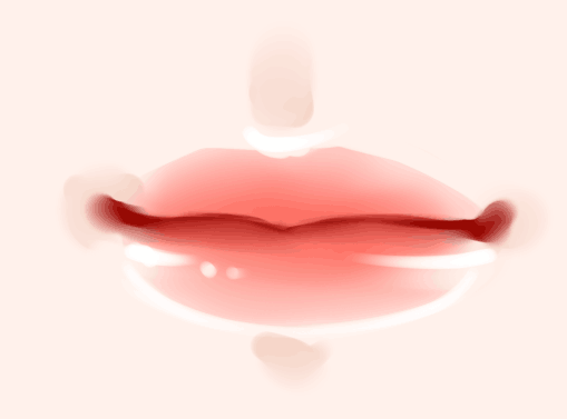 PS手绘少女水灵灵的嘴巴,少女嘴巴绘画实例,嘴巴失量图。