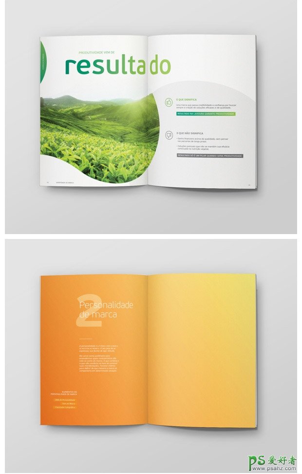 一组关于农业与科研项目的画册设计作品，简洁、大气又美观的画册