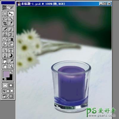PS鼠绘教程：绘制逼真的玻璃杯中的蜡烛和鲜花实例教程