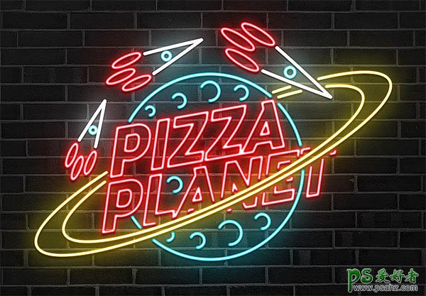PS结合Ai制作闪动的餐厅霓虹灯招牌字，霓虹灯GIF动画文字。