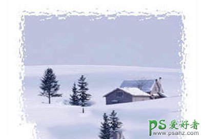 利用ps扭曲滤镜给漂亮的雪景照片制作出边框效果。