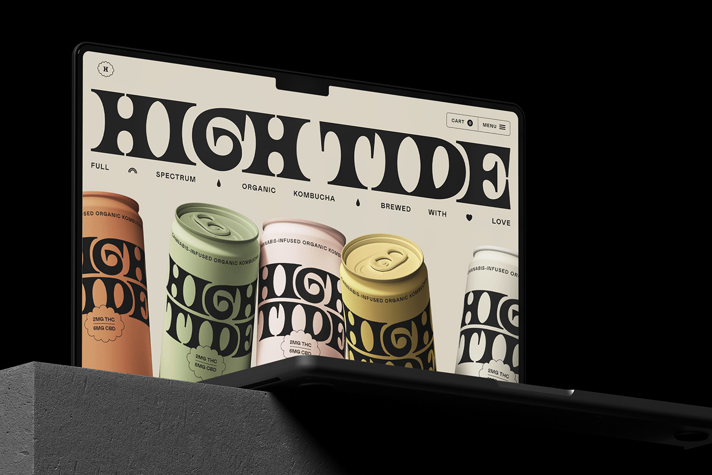 欣赏复古风格的High Tide饮料品牌设计,复古风格饮料包装设计。